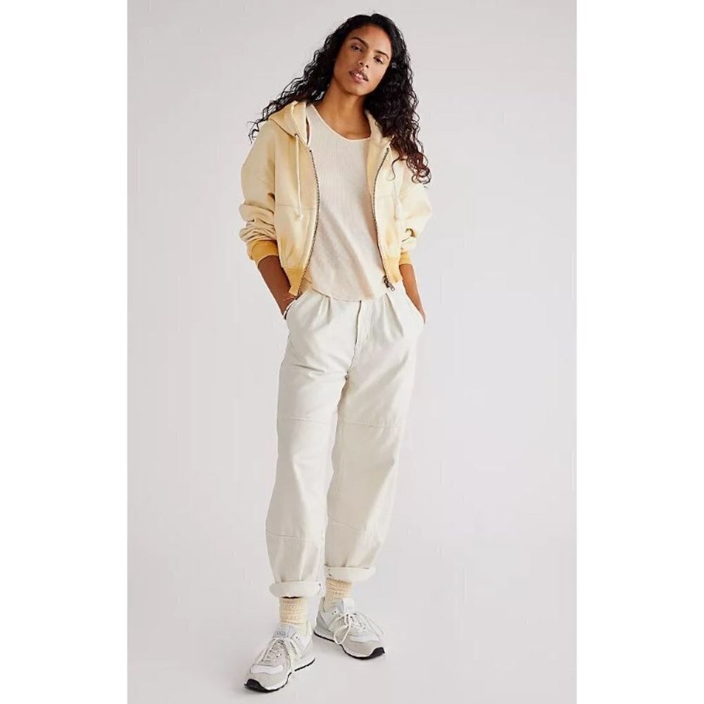 Citizens of Humanity Hadley Curved Surplus Cream Pants Size 33 NWT $258 Froth